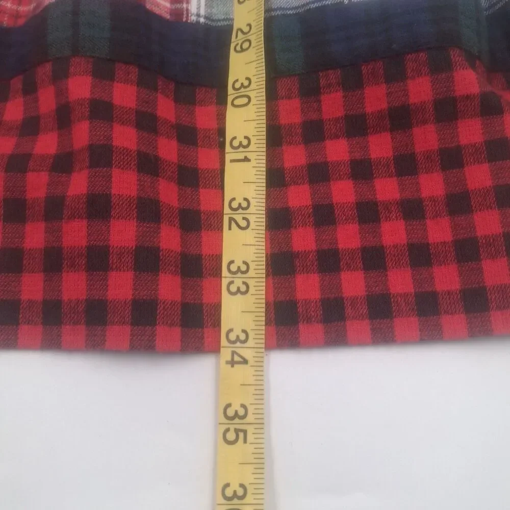Vintage David Brooks Flannel Skirt Women Size 10 Red & Black Tartan Mixed Print